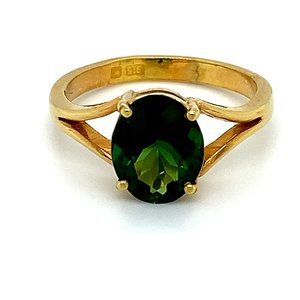 GIA Chrome Tourmaline 2.80ct Solid 22K Gold Ring